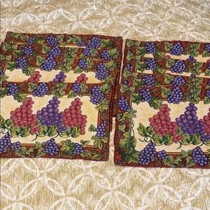 Grape Design Woven Tapestry lined Placemats